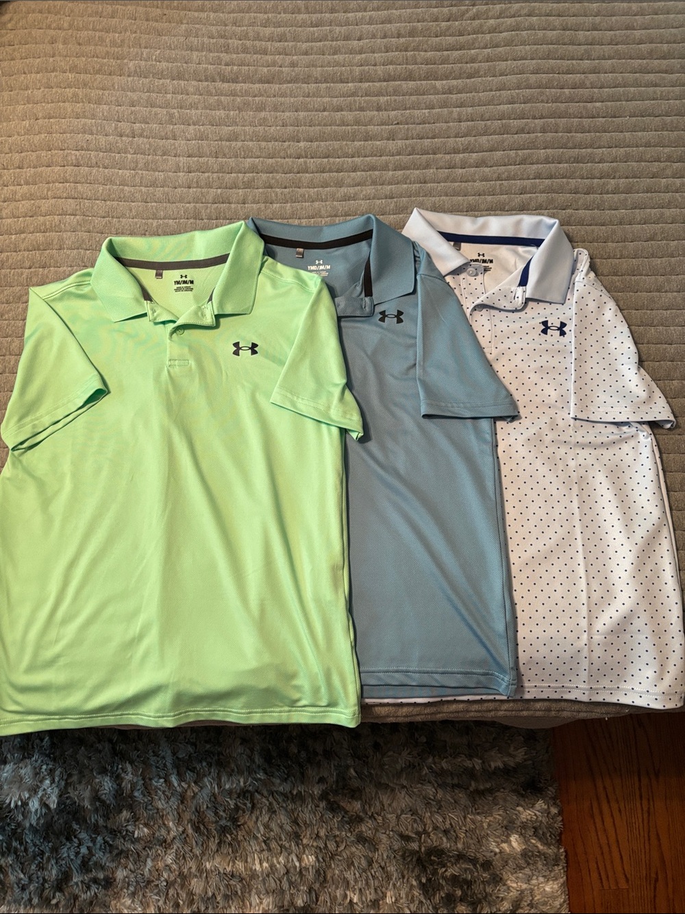 3 Youth Medium Under Armour Polos